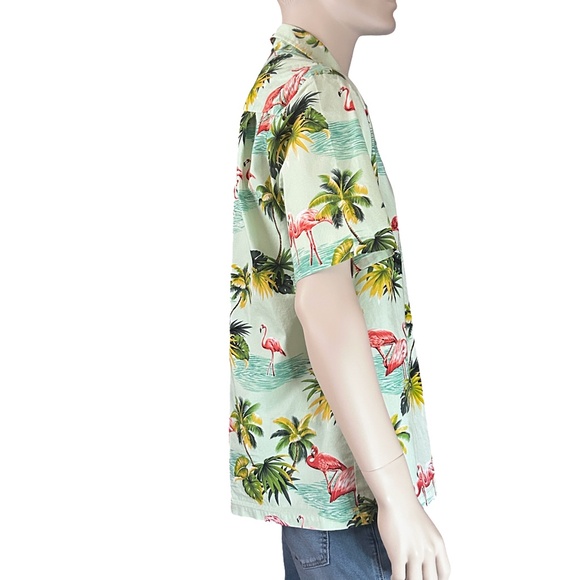 Pacific Legend Hawaiian Shirt Tiki Vintage Flamingoes Palm Trees 100% Cotton - Picture 6 of 12